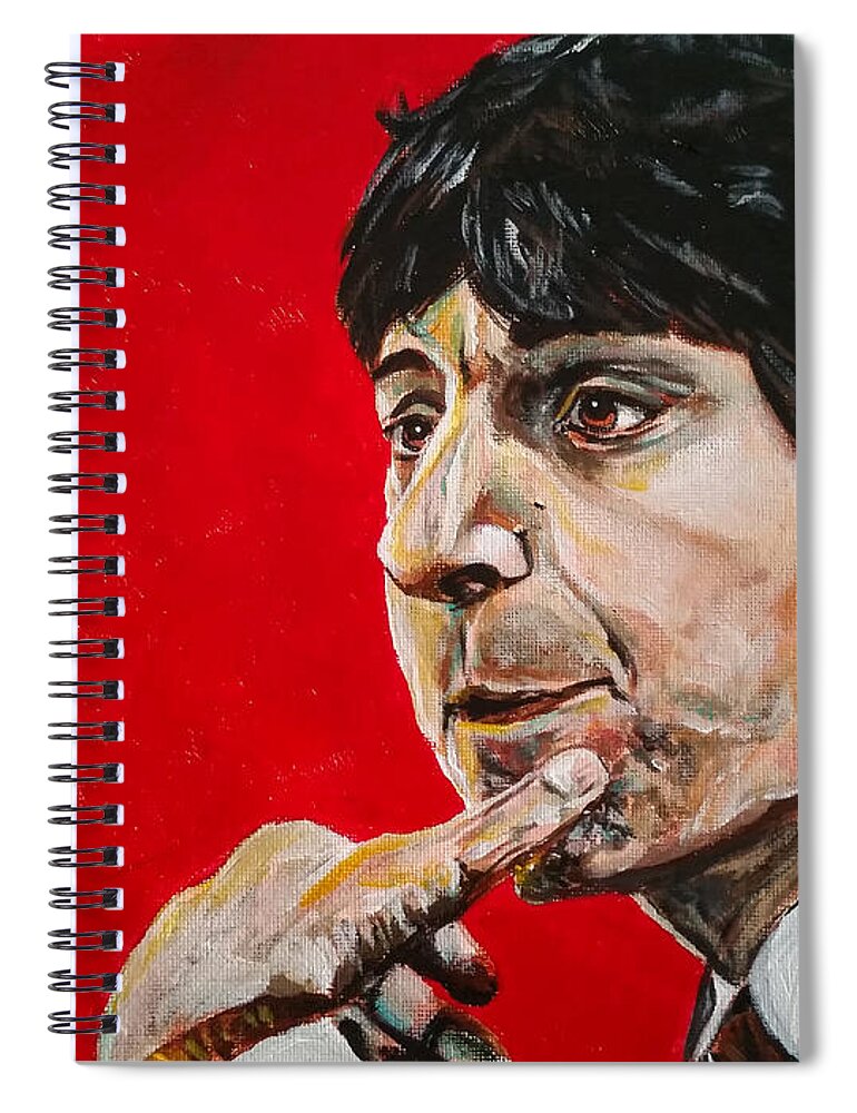 Portrait Spiral Notebook featuring the painting Jimmy V by Joel Tesch