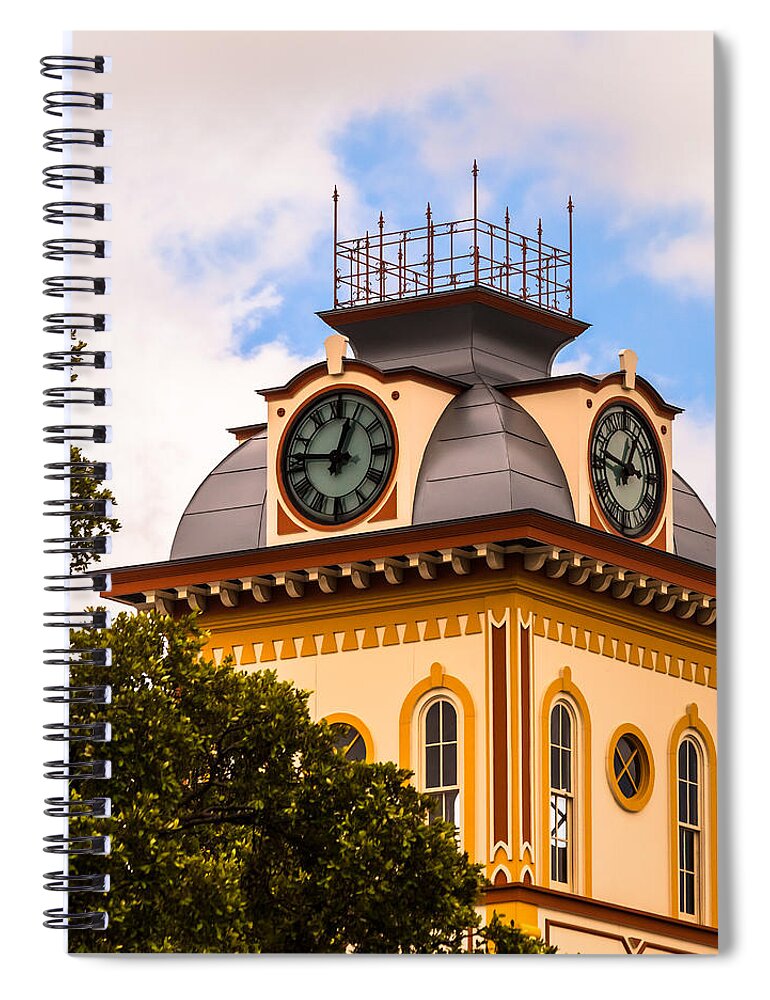 John W. Hargis Hall Spiral Notebook featuring the photograph John W. Hargis Hall Clock Tower by Ed Gleichman