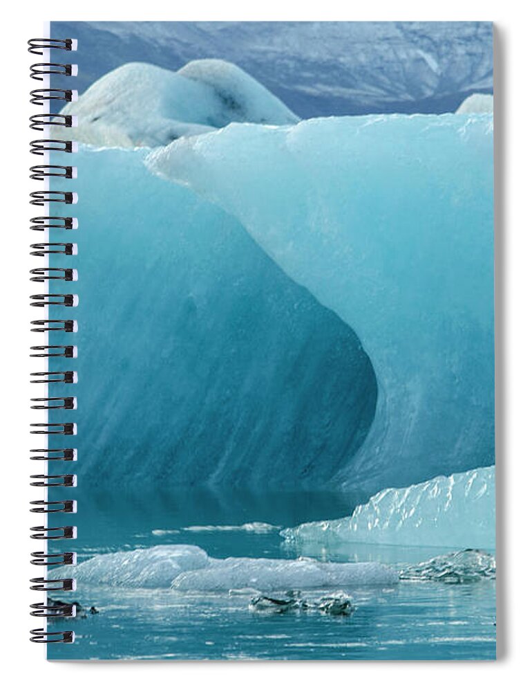 Jökulsárlón Spiral Notebook featuring the photograph Jokulsarlon Glacier Lagoon 3 by Deborah Smolinske