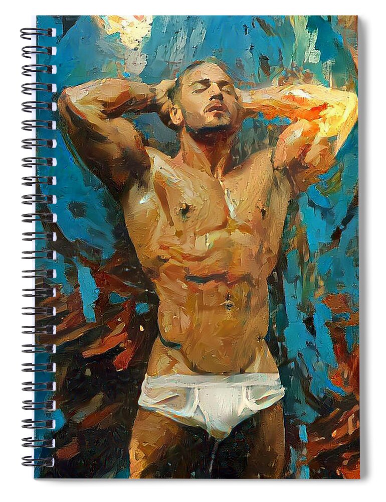 Male Spiral Notebook featuring the digital art Jorge by Richard Laeton