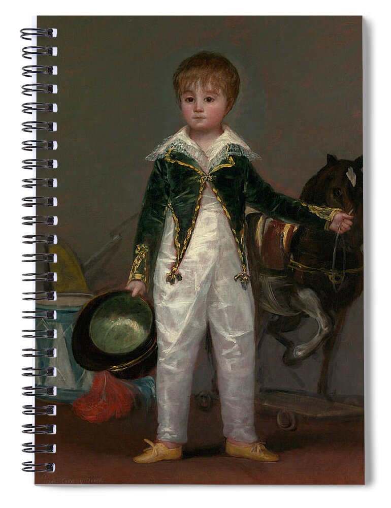 Spanish Art Spiral Notebook featuring the painting Jose Costa y Bonells, Called Pepito by Francisco Goya