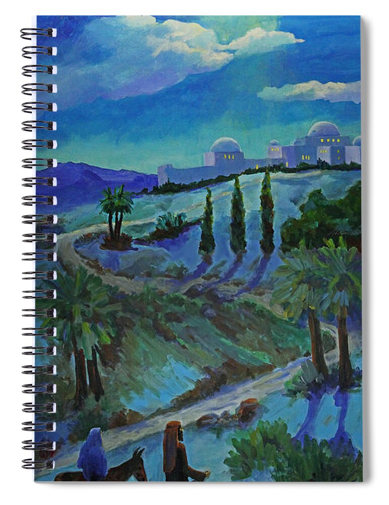 Christian Art Spiral Notebook featuring the painting No room in the Inn by Maria Hunt