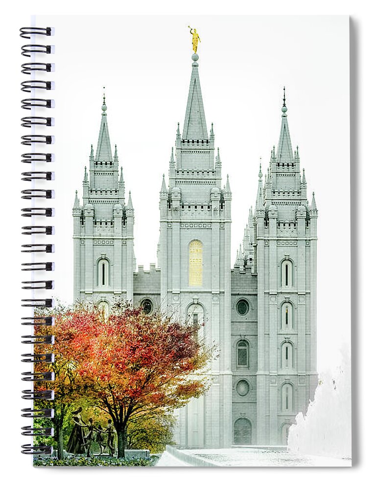Mormon Temples Spiral Notebook featuring the photograph Journey to Eternity by La Rae Roberts