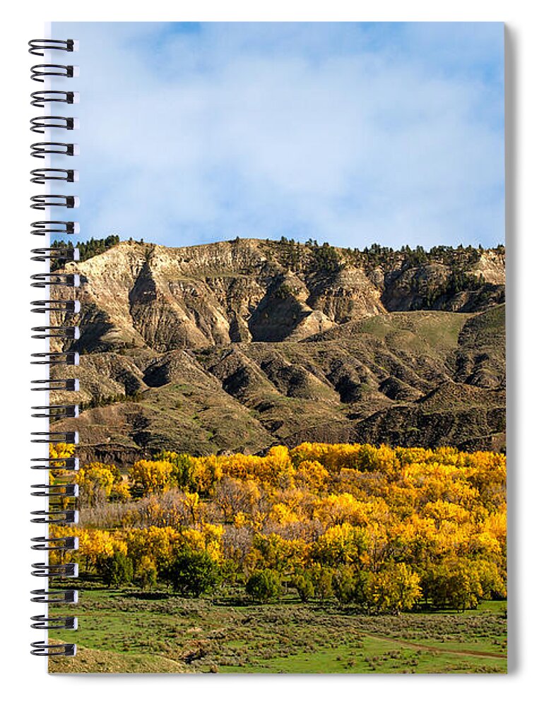 Autumn Spiral Notebook featuring the photograph Judith River Autumn by Todd Klassy