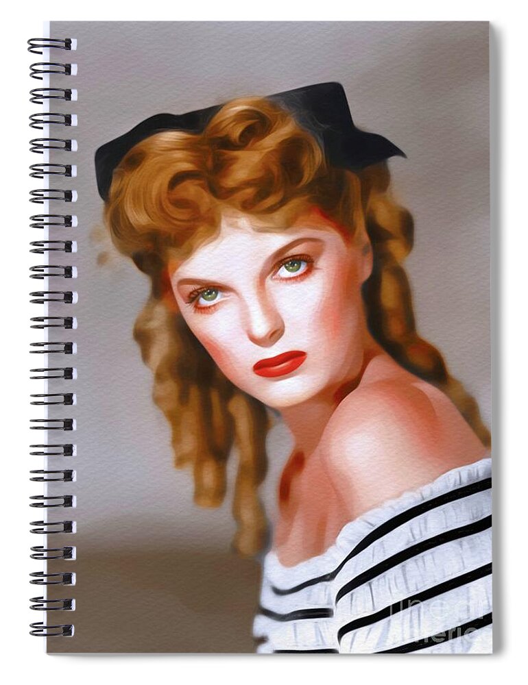 Julie Spiral Notebook featuring the painting Julie London, Vintage Actress by Esoterica Art Agency