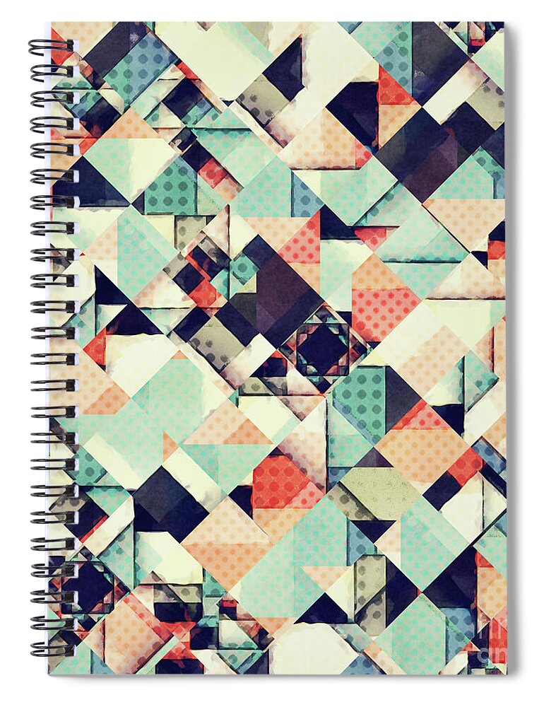 Pattern Spiral Notebook featuring the digital art Jumble of Colors And Texture by Phil Perkins