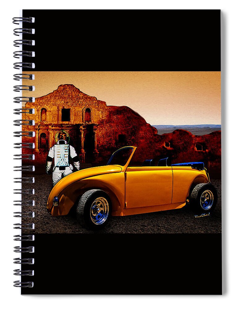 Alamo Spiral Notebook featuring the photograph Juni Do You Remember the Alamo? by Chas Sinklier