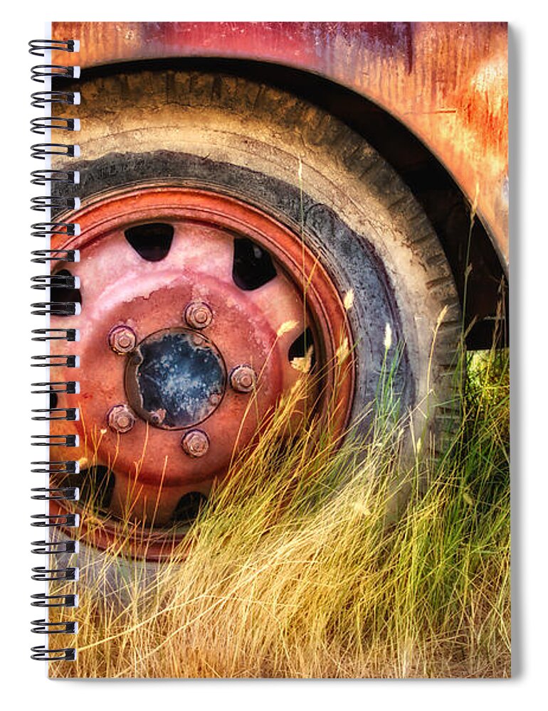 Abandon Spiral Notebook featuring the photograph Junkyard Color by Jerry Fornarotto