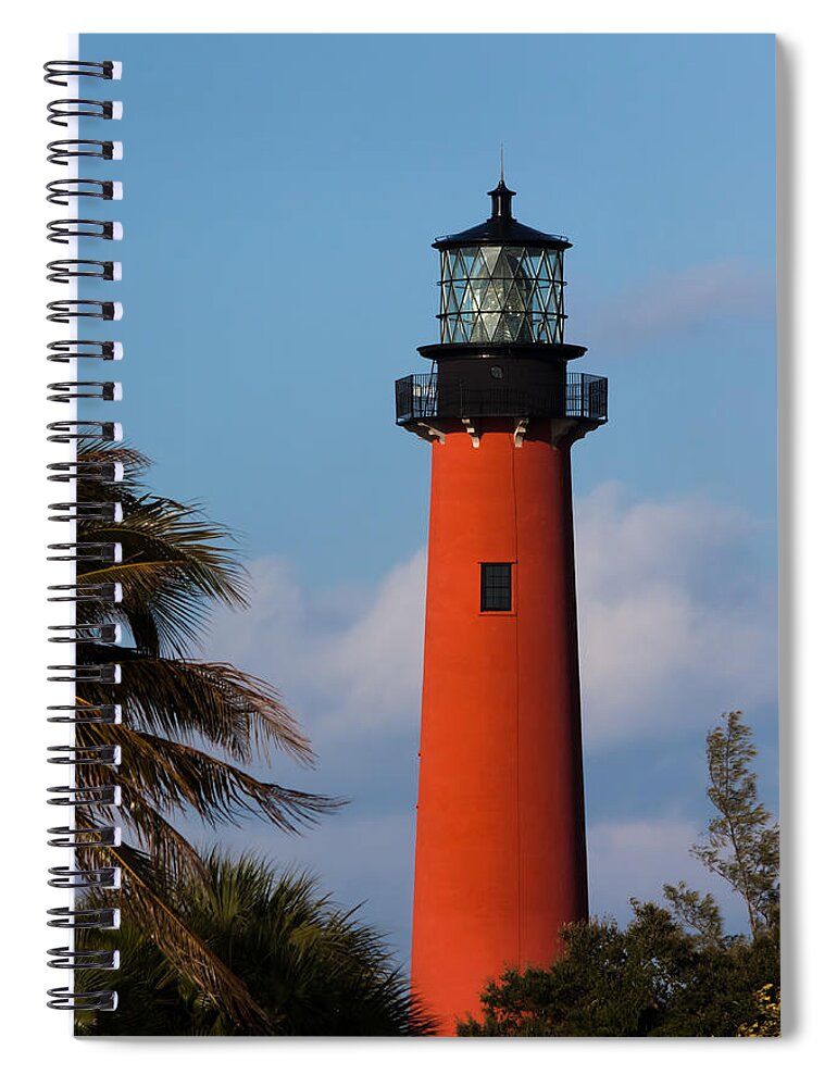 Architecture Spiral Notebook featuring the photograph Jupiter Inlet Lighthouse by Ed Gleichman
