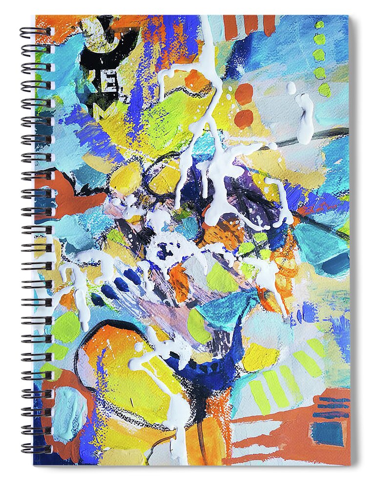 Abstract Spiral Notebook featuring the painting Just Another Day by Florentina Maria Popescu