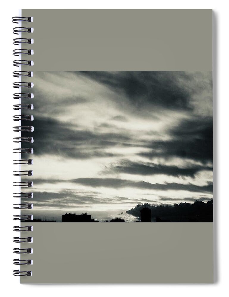 Conversion From Color To B+w Spiral Notebook featuring the photograph Just another Morning by Roger Cummiskey