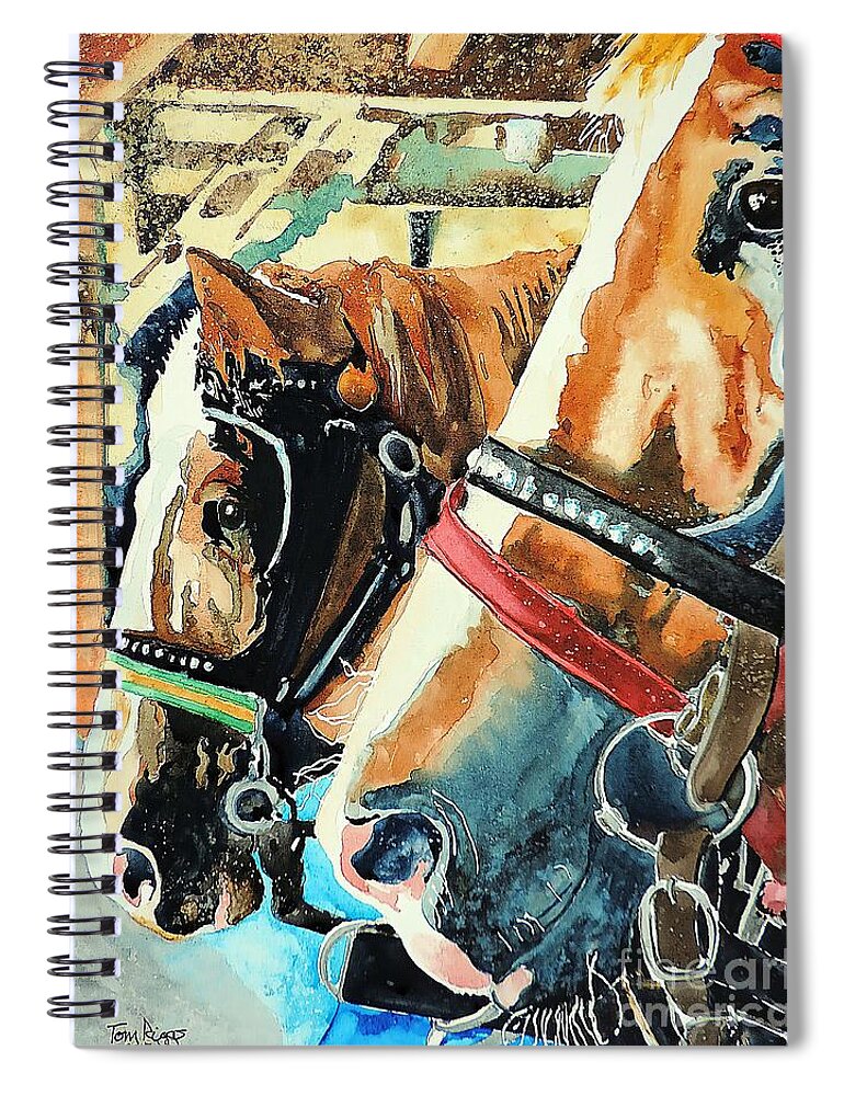 Horses Spiral Notebook featuring the painting Just Chillin' by Tom Riggs