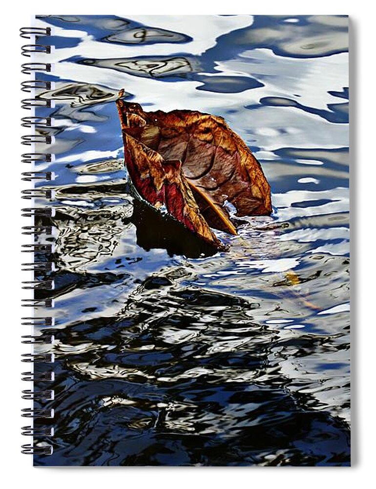 Leaf Spiral Notebook featuring the photograph Just Drift Away by Kristalin Davis by Kristalin Davis
