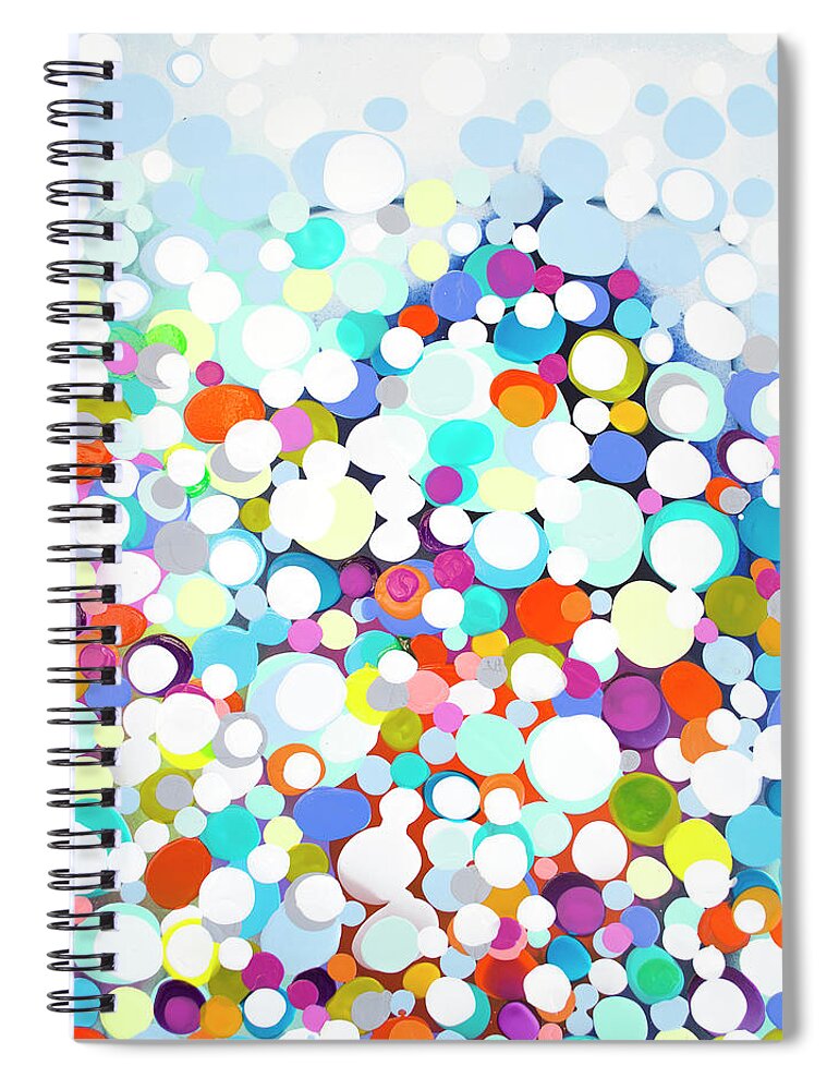 Abstract Spiral Notebook featuring the painting Just for Fun by Claire Desjardins