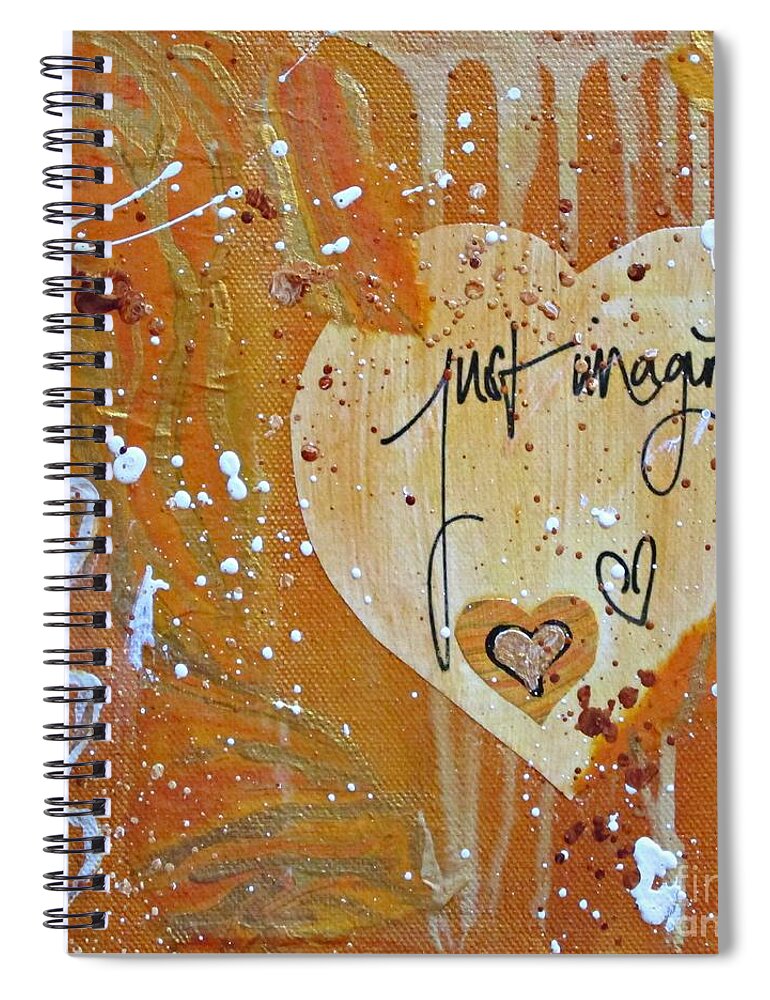 Abstract Art Spiral Notebook featuring the painting Just Imagine by Mary Mirabal