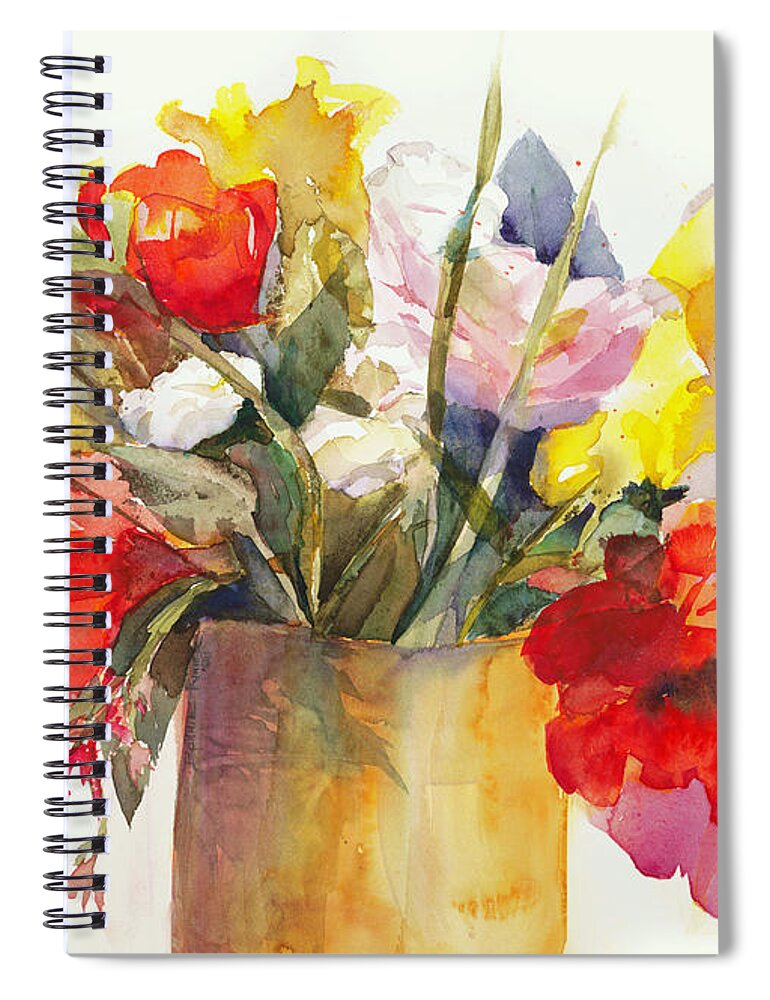 Flowers Spiral Notebook featuring the painting Just Picked by Bonnie Rinier