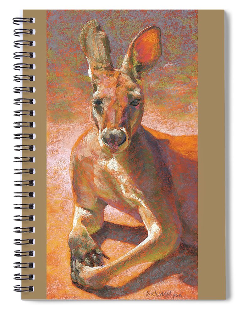 Kangaroo Spiral Notebook featuring the pastel K is for Kangaroo by Rita Kirkman