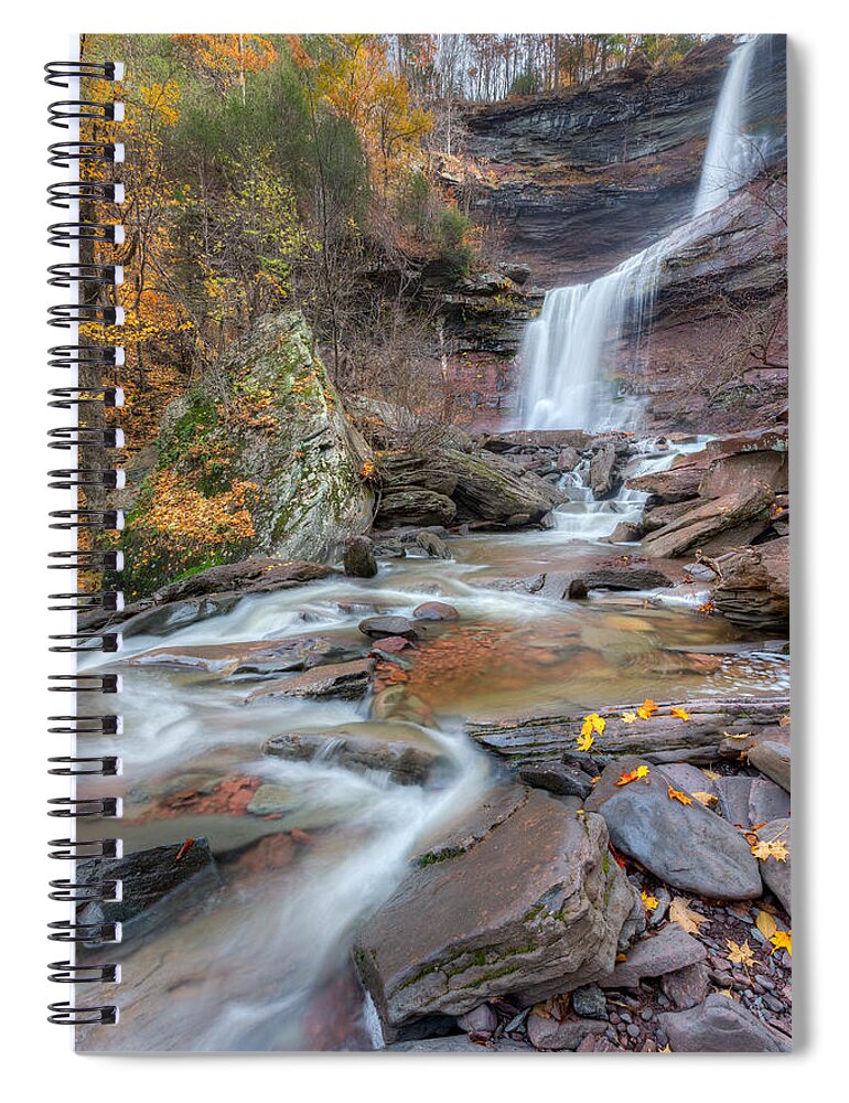 Kaaterskill Clove Spiral Notebook featuring the photograph Kaaterskill Falls Autumn Portrait by Bill Wakeley