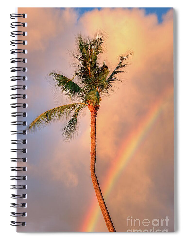 Kahekili Beach Park Spiral Notebook featuring the photograph Kahekili Beach Park Rainbow Palm by Kelly Wade