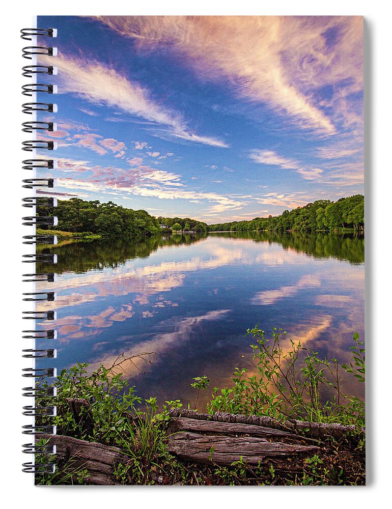 Kahler's Spiral Notebook featuring the photograph Kahler's Pond Clouds by Robert Seifert