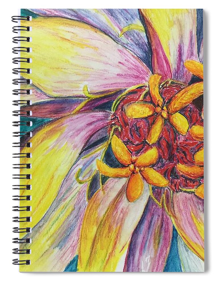 Macro Spiral Notebook featuring the painting Kaleidoscope by Vonda Lawson-Rosa
