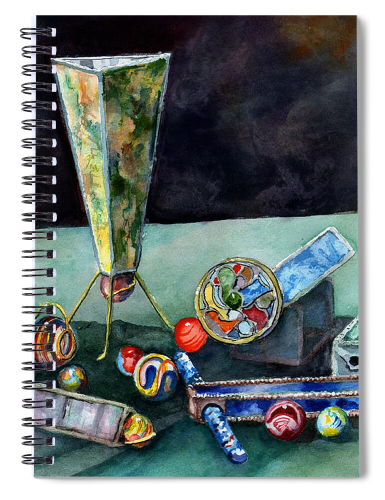 Kaleidoscope Spiral Notebook featuring the painting Kaleidoscopes by Sam Sidders