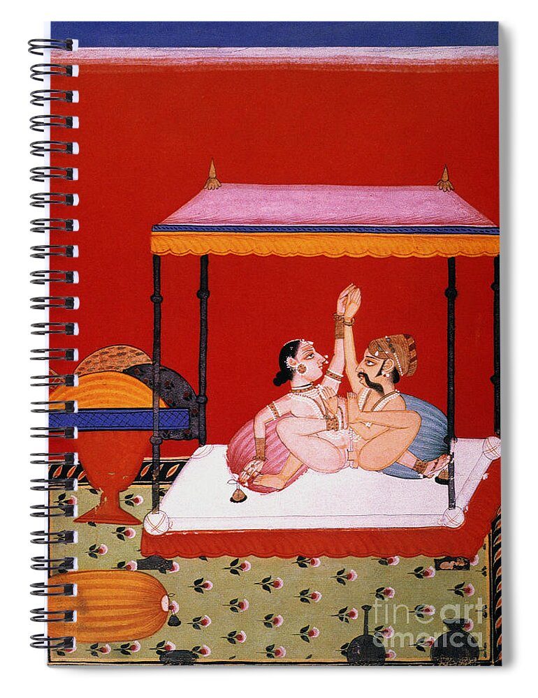 Asian Spiral Notebook featuring the painting Kama Sutra by Vatsyayana