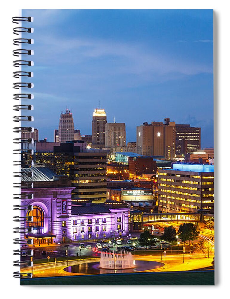 Steven Bateson Spiral Notebook featuring the photograph Kansas City Night Sky by Steven Bateson