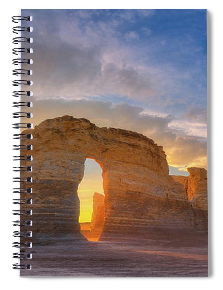 Sunset Spiral Notebook featuring the photograph Kansas Gold by Darren White