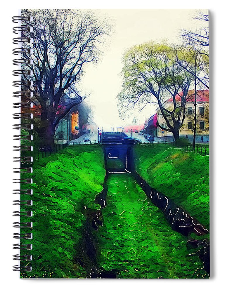 Karlskrona Spiral Notebook featuring the painting Karlskrona 4 watercolor painting by Justyna Jaszke JBJart