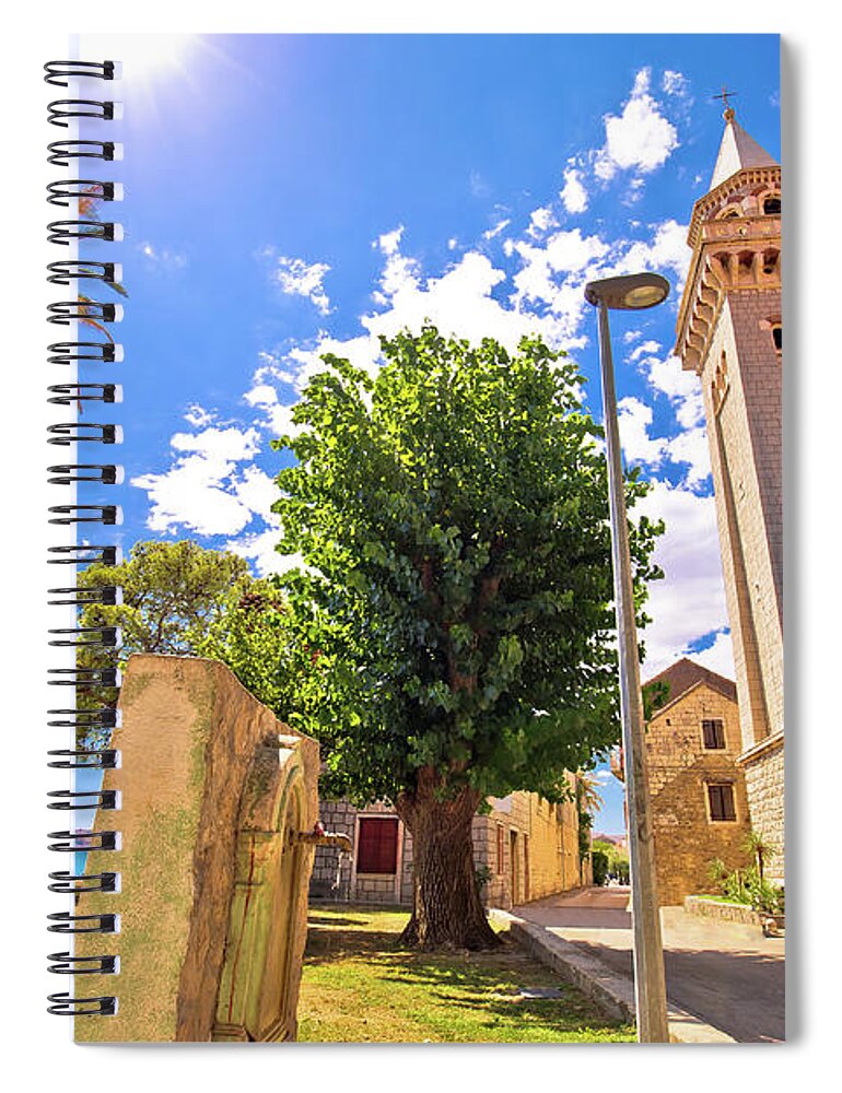Kastel Spiral Notebook featuring the photograph Kastel Stafilic church and landscape view by Brch Photography