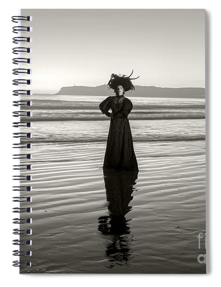 Hotel Del Coronado Spiral Notebook featuring the photograph Kate Morgan on Coronado Beach by Sad Hill - Bizarre Los Angeles Archive