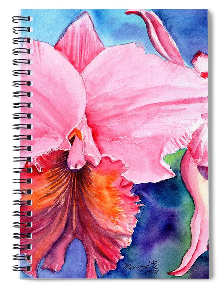 Watercolor Orchids Spiral Notebook featuring the painting Kauai Orchid Festival 3 by Marionette Taboniar