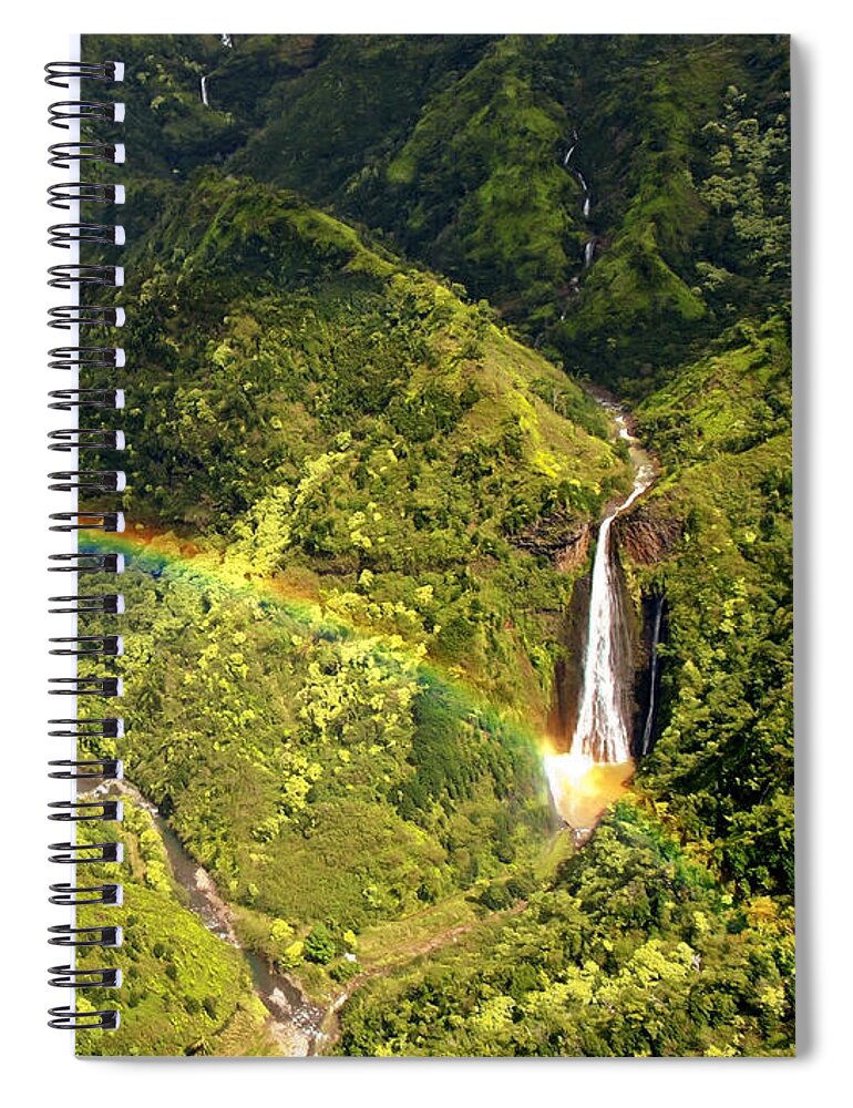 Hawaii Spiral Notebook featuring the photograph Kauai Rainbow by Susan Rissi Tregoning