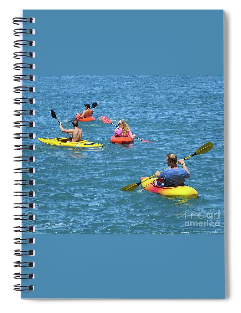 Kayaks Spiral Notebook featuring the photograph Kayaking Friends by Ann Horn