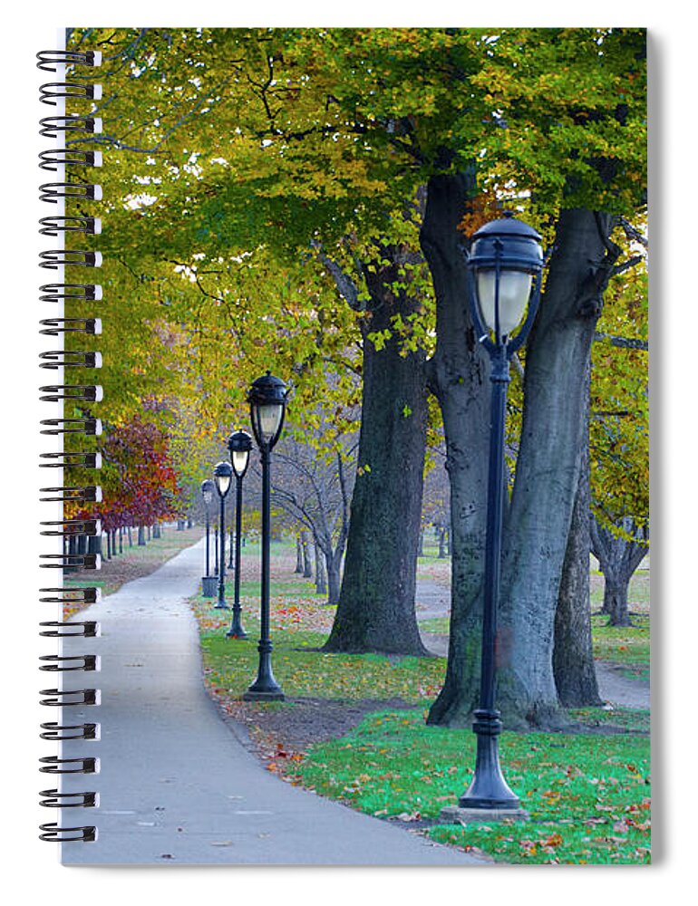 Bike Spiral Notebook featuring the photograph Kelly Drive in Autumn by Bill Cannon