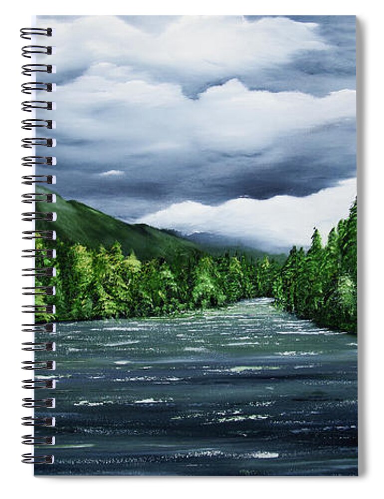 Stephen Daddona Spiral Notebook featuring the painting Kenai by Stephen Daddona