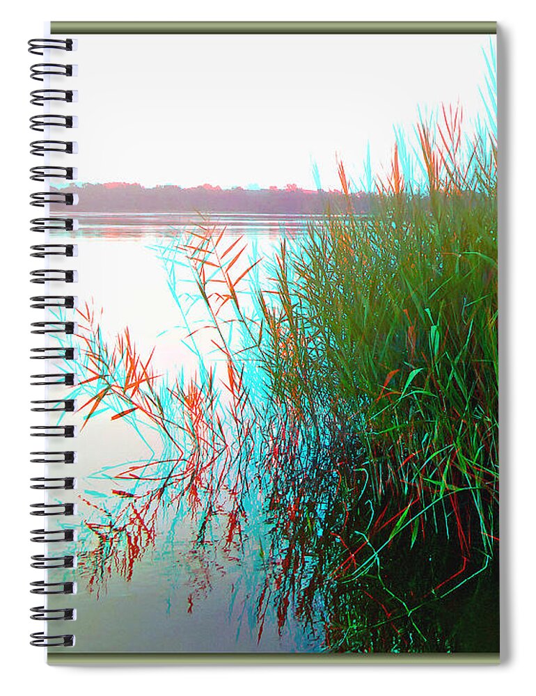 3d Spiral Notebook featuring the photograph Kennersley Pt Marina - Use Red/Cyan 3D Glasses by Brian Wallace