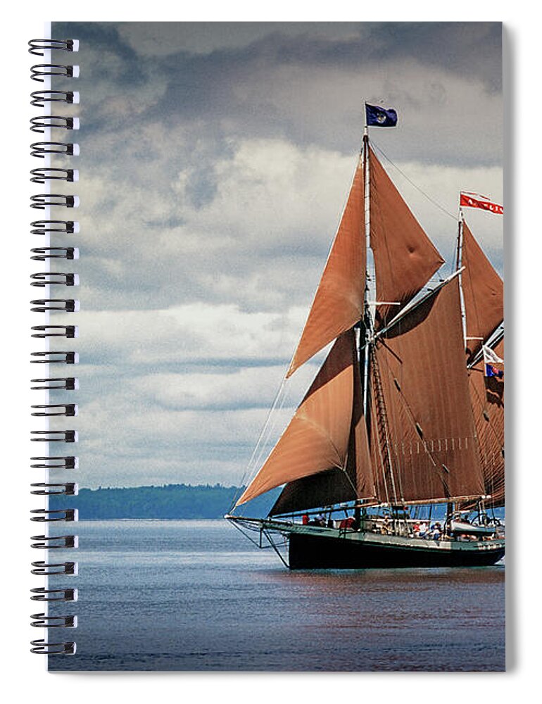 Windjammer Spiral Notebook featuring the photograph Ketch Angelique by Fred LeBlanc