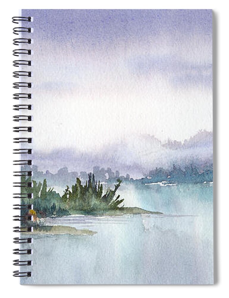 Ketchikan Spiral Notebook featuring the painting Ketchikan Alaska Inside Passage Shores by Karen Mattson