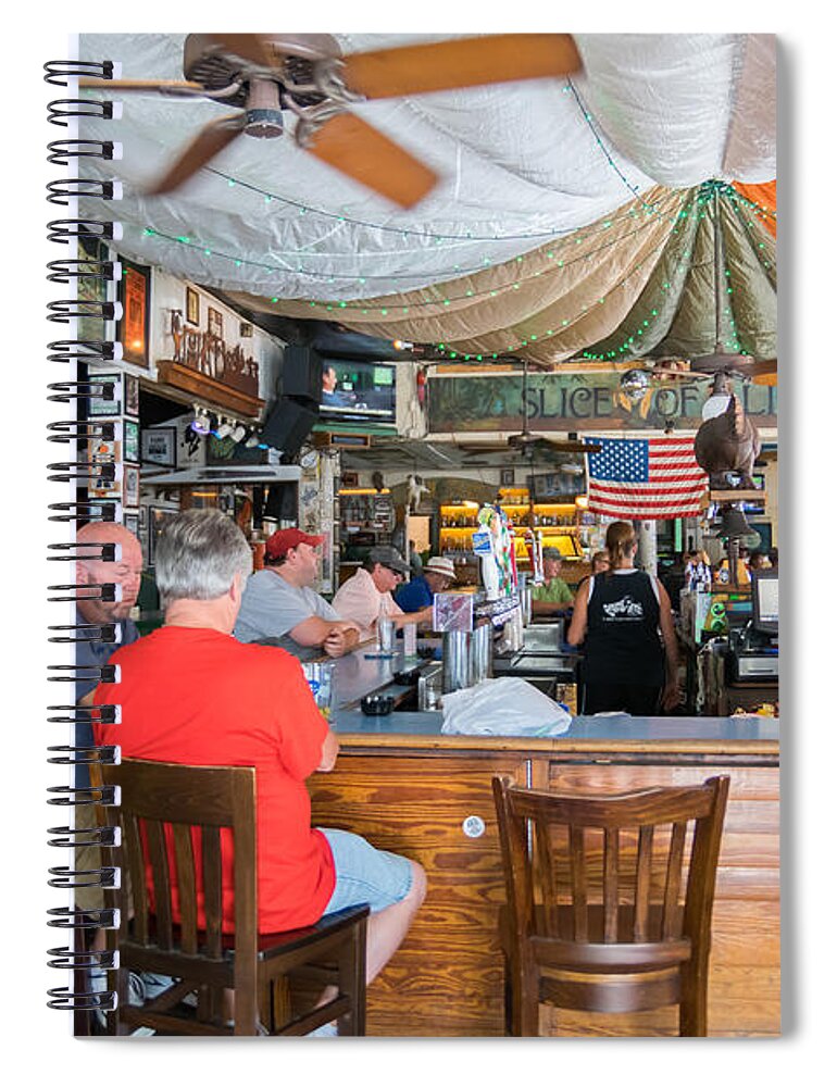 Key West Green Parrot Bar Spiral Notebook featuring the photograph Key West Green Parrot Bar #3 by Robert VanDerWal