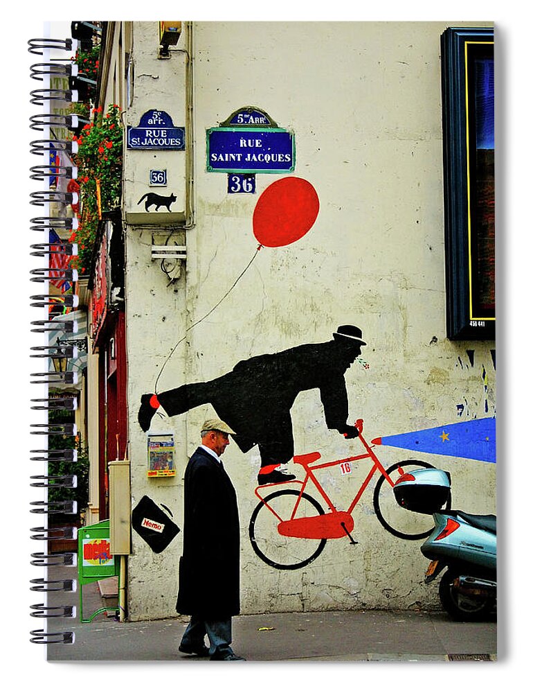 Paris Spiral Notebook featuring the photograph Kick in the Head by Skip Hunt