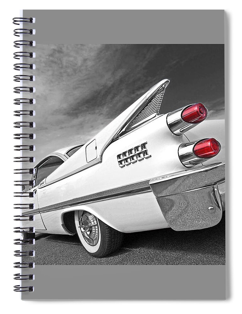 Classic Dodge Spiral Notebook featuring the photograph Kicking Up a Storm - 1959 Dodge Custom Royal Lancer by Gill Billington