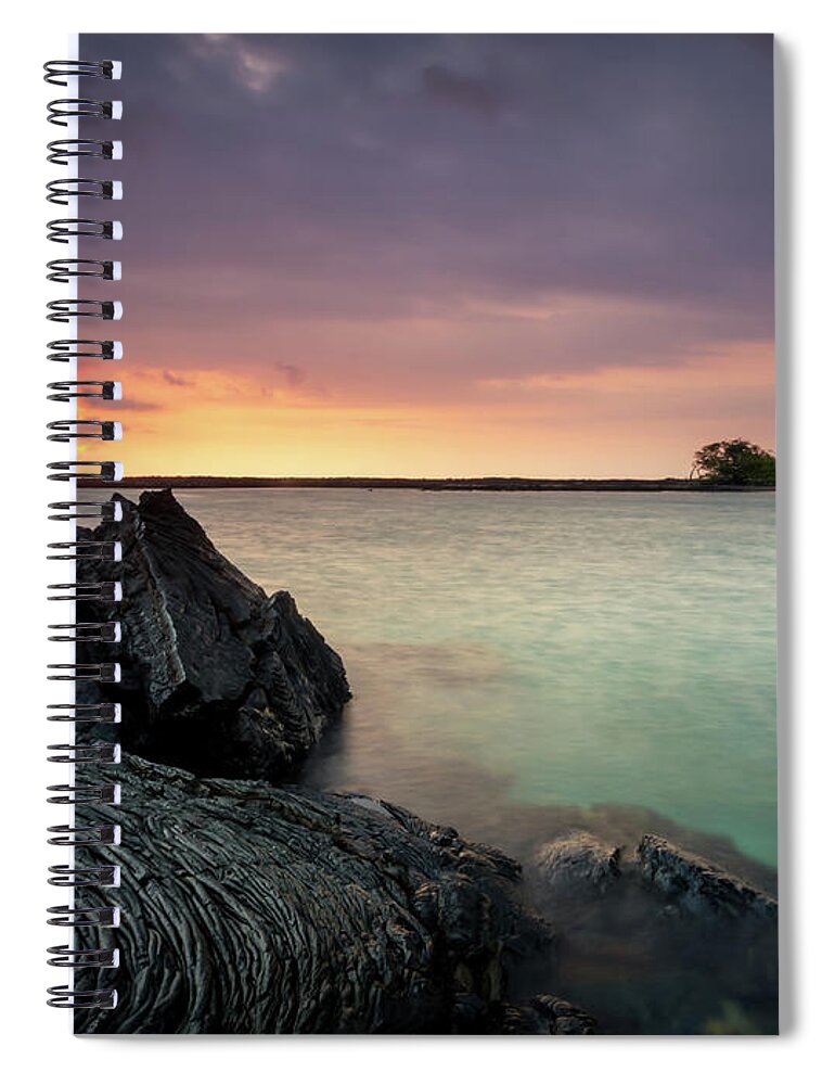 Kiholo Bay Spiral Notebook featuring the photograph Kiholo Bay Sunset by Christopher Johnson