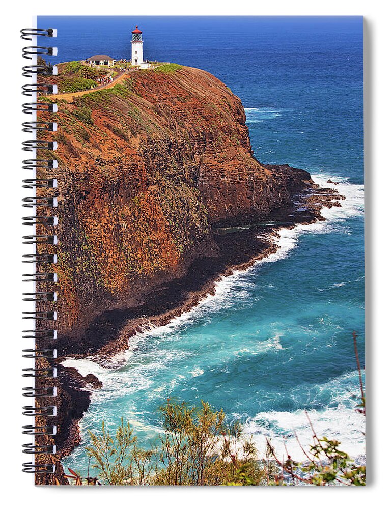 Kilauea Spiral Notebook featuring the photograph Kilauea Lighthouse on the island of Kauai, Hawaii, United States of America     by Sam Antonio