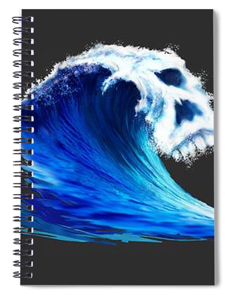 Killer Spiral Notebook featuring the painting Killer Waves by Robert Corsetti