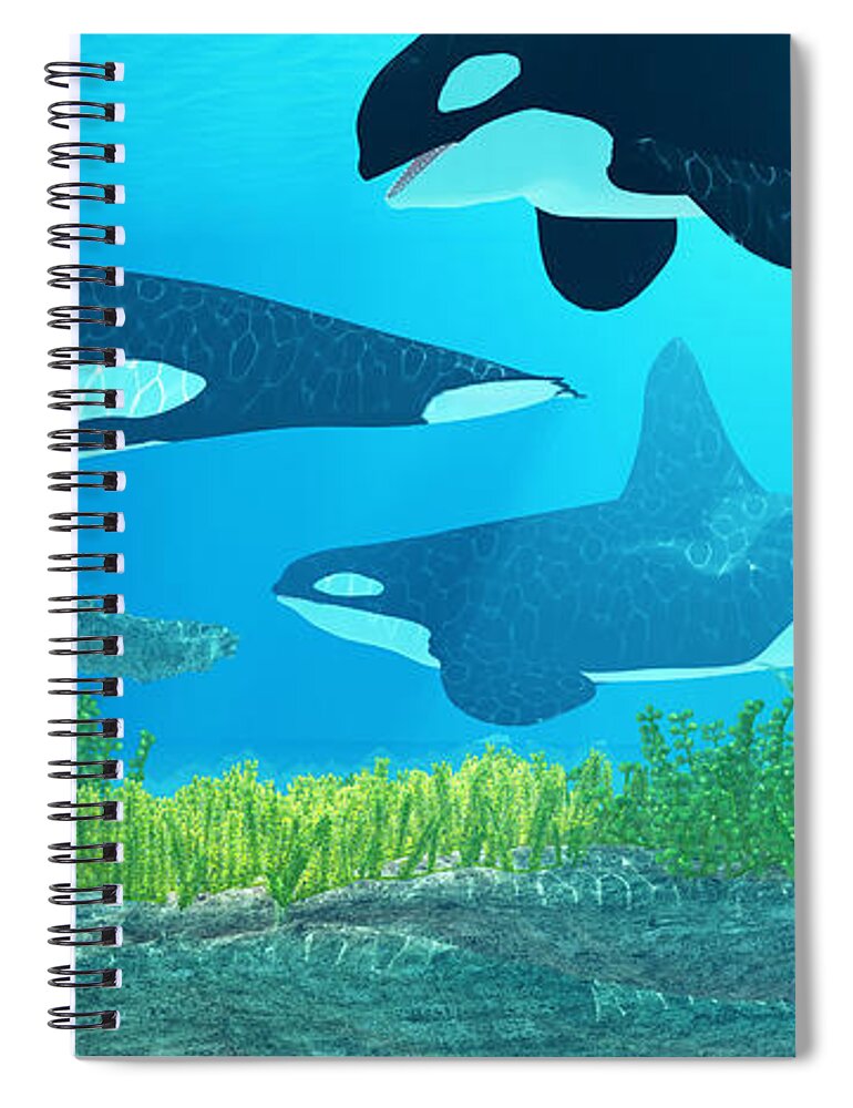 Killer Whale Spiral Notebook featuring the painting Killer Whale Reef by Corey Ford