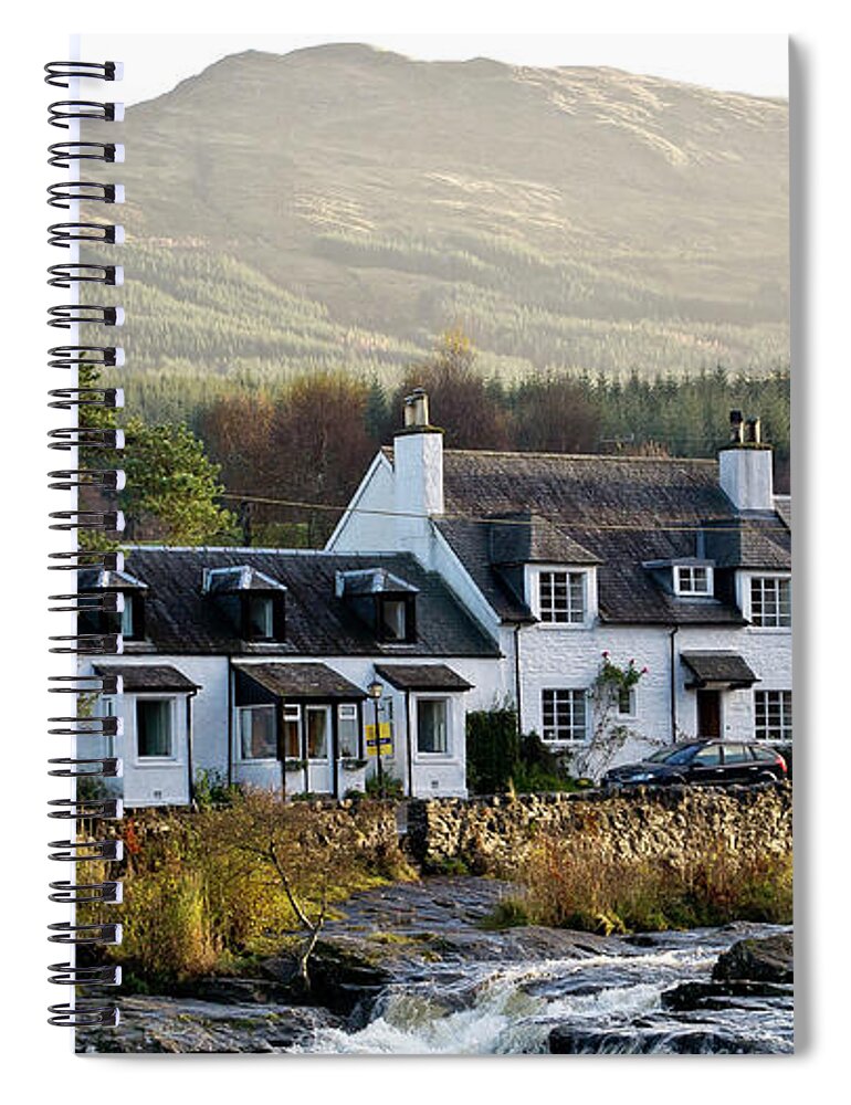 Killin Spiral Notebook featuring the photograph Killin at the Falls of Dochart. by Elena Perelman