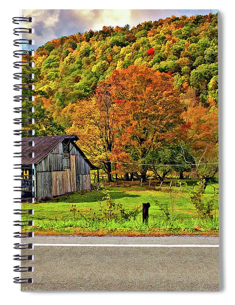 West Virginia Spiral Notebook featuring the photograph Kindred Barns by Steve Harrington