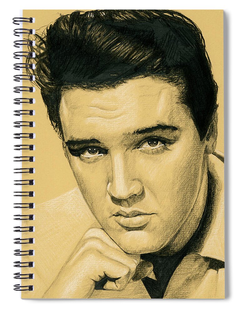 Elvis Spiral Notebook featuring the drawing King Creole by Rob De Vries